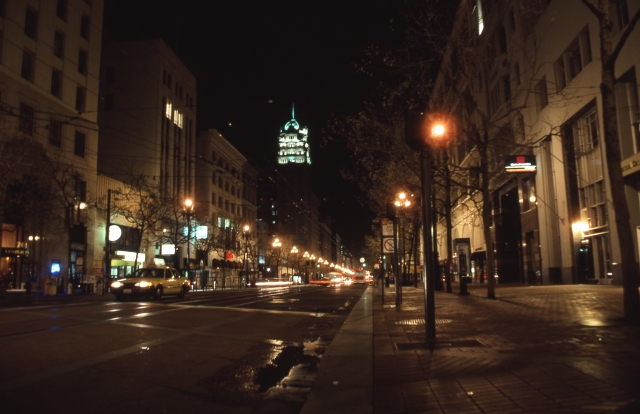 サンフランシスコの夜の街